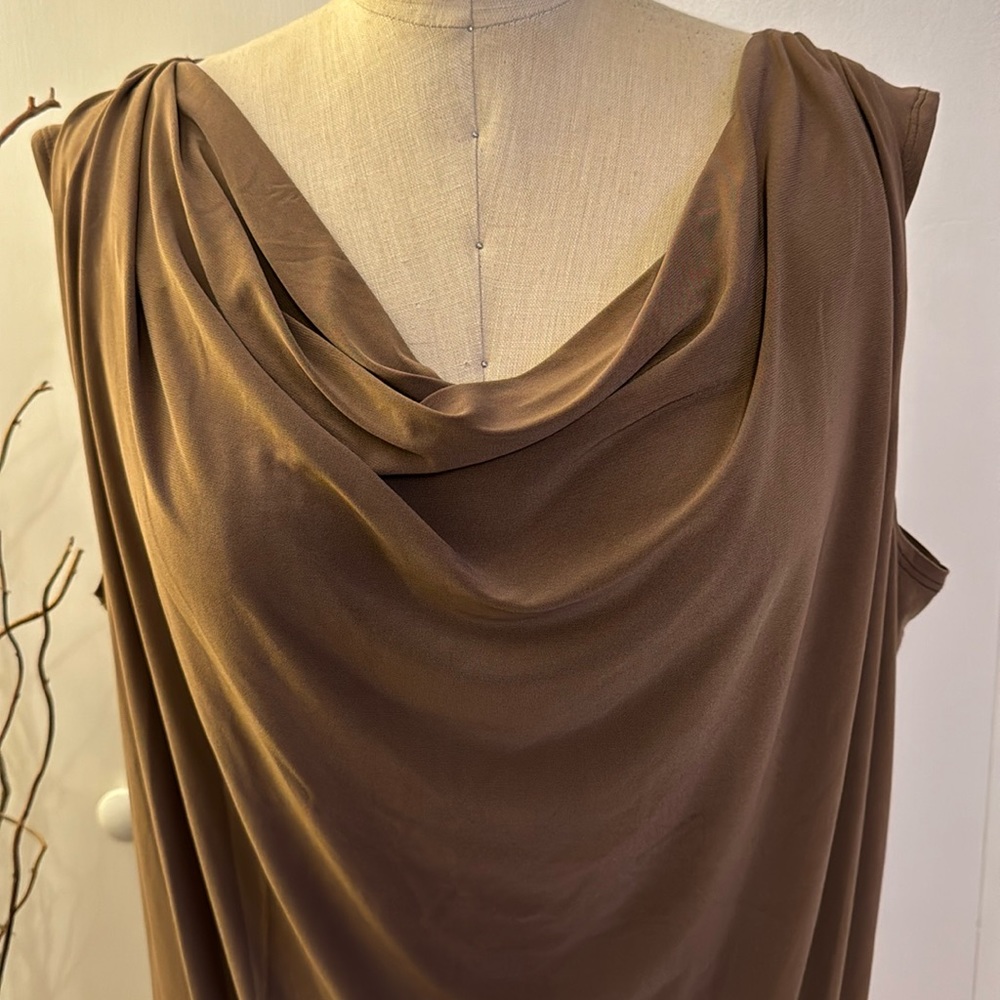 Dress Barn sleeveless blouse with cowl neck - Picture 2 of 8